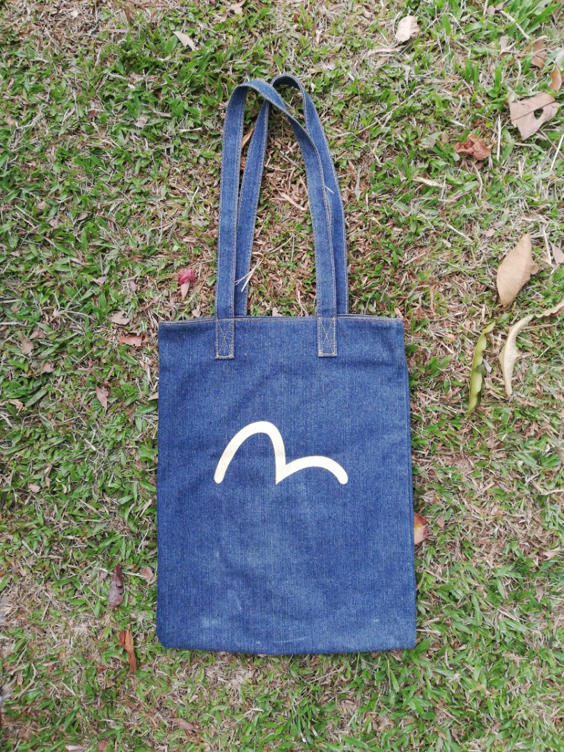 Evisu Denim Tote Bag Women S Fashion Bags Wallets On Carousell