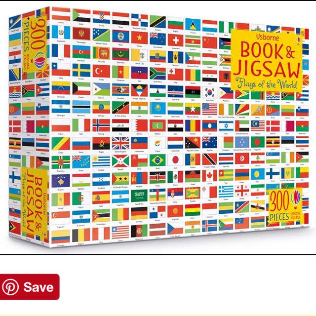 Toys & Games/ Vintage Puzzle Flags of the World 100 Piece Jigsaw Puzzle 