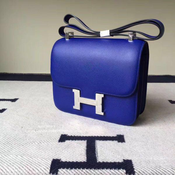 Hermes Blue Electric Epsom Constance Mini 18 19 Handbag Bag Kelly