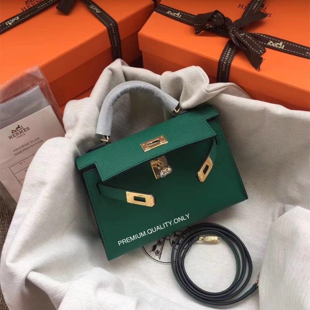 Hermès Kelly 20 Mini II Sellier Cactus Epsom Gold Hardware - 2020, Y