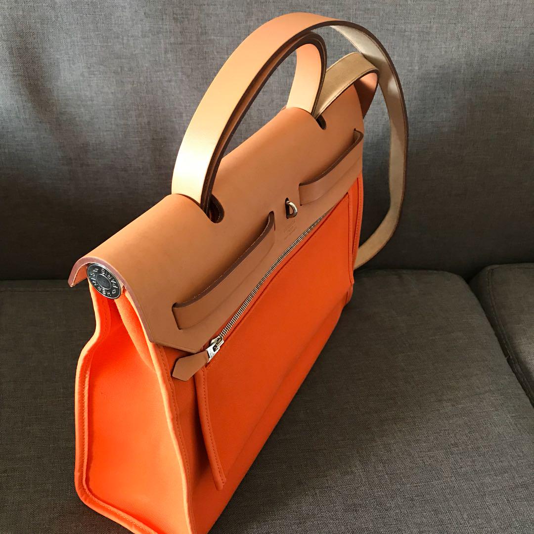 HERMES Herbag 31 Orange, Women's Fashion, Bags & Wallets, Purses & Pouches  on Carousell