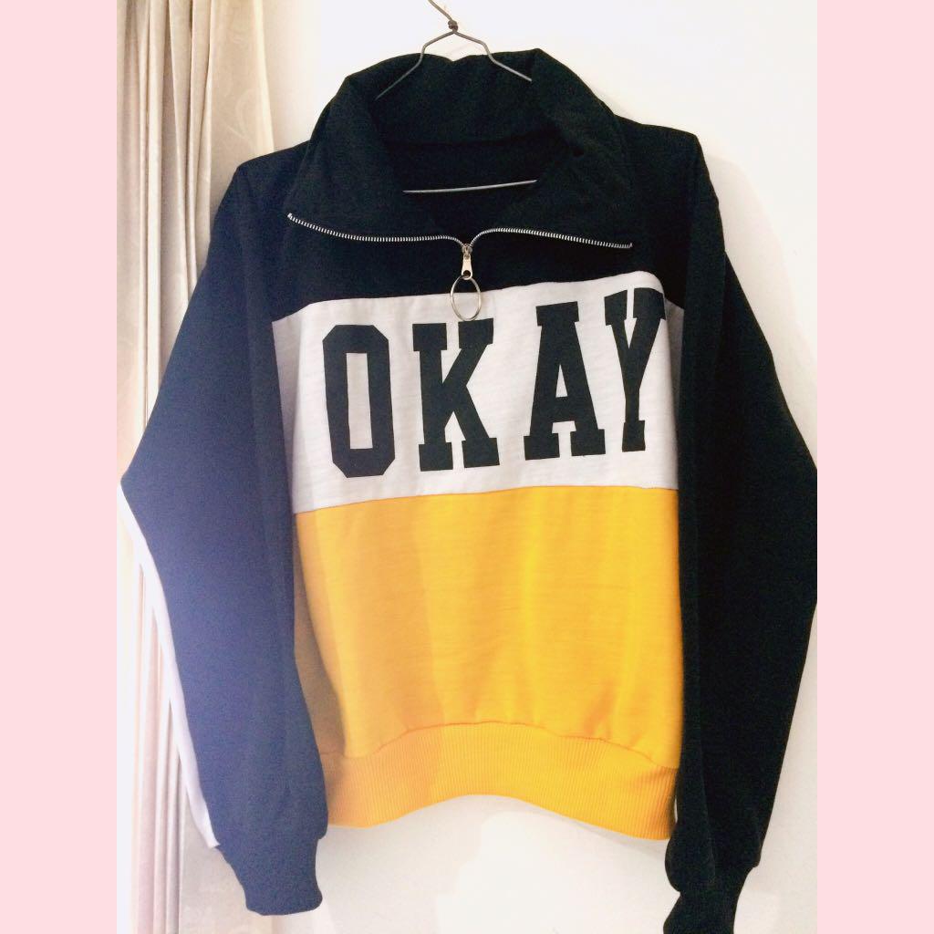 H M OKAY Sweater Fesyen Wanita Pakaian Wanita di Carousell