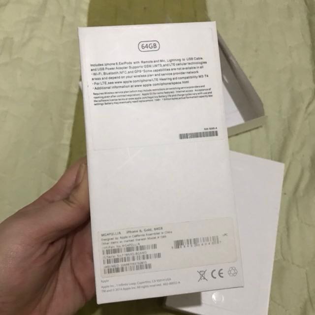Iphone 6 64gb Box Replacement (Category: Portable Audio Accessories) located in Manila. Submitted by prelovedbyjammie (Listing ID 156689743, Image 2). Description: actual photos posted. for iphone 6 gold 64gb box ✔️ manuals ✔️ makinis ang box ✔️ pwde kahit anong unit ng 6 ✔️ pwde tanggalin stickers ng serial numbers sa likod if gusto niyo ☺️ RFS: di na nagagamit. pm me ❤️ respectpost.