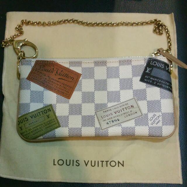 Louis Vuitton LV Multicolor Pochette Mira MM Used Pouch White