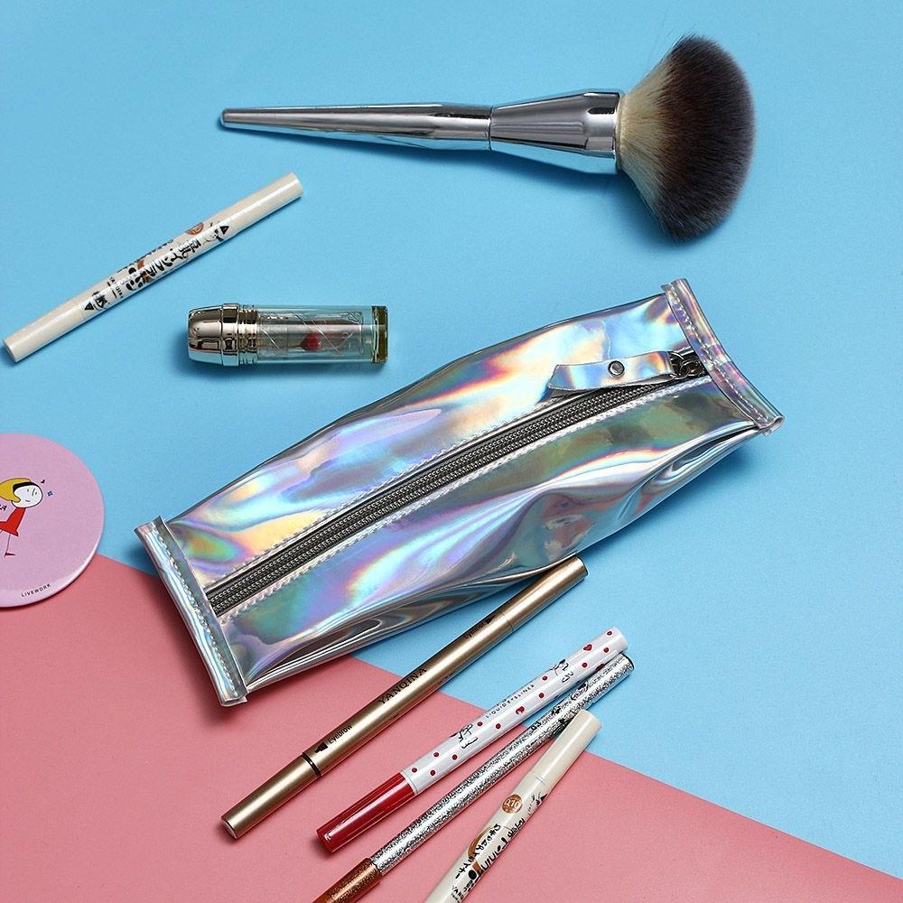 Metallic Makeup Kit / Pencil Case, Women's Fashion, Bags & Wallets