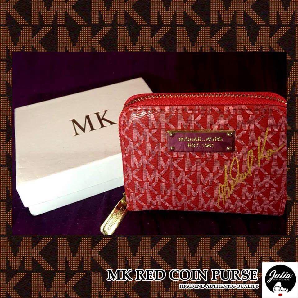 michael kors red coin purse