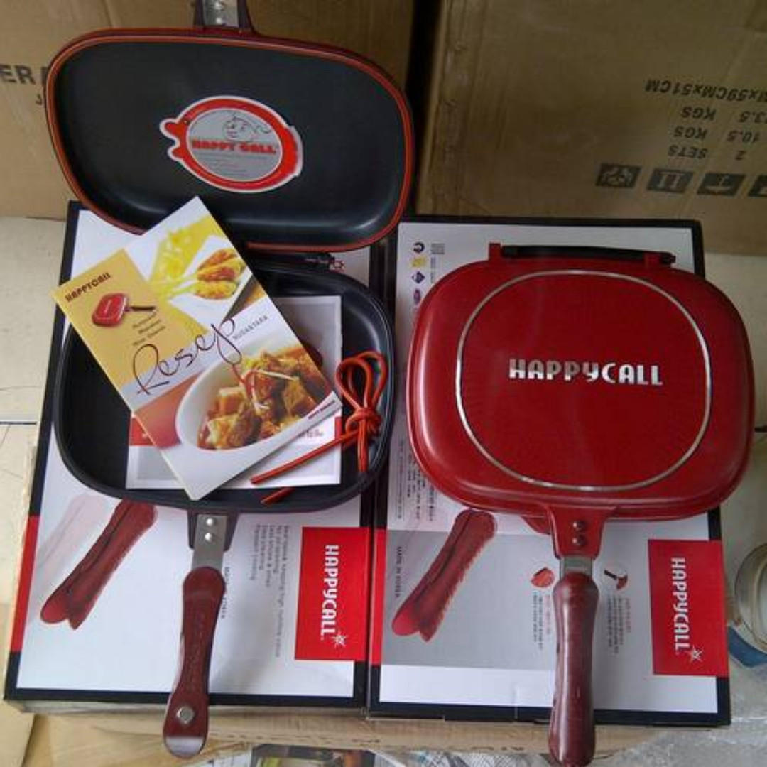 Panci Serbaguna Teflon Double Pan Korea Happycall Original 32cm Kitchen Appliances Di Carousell