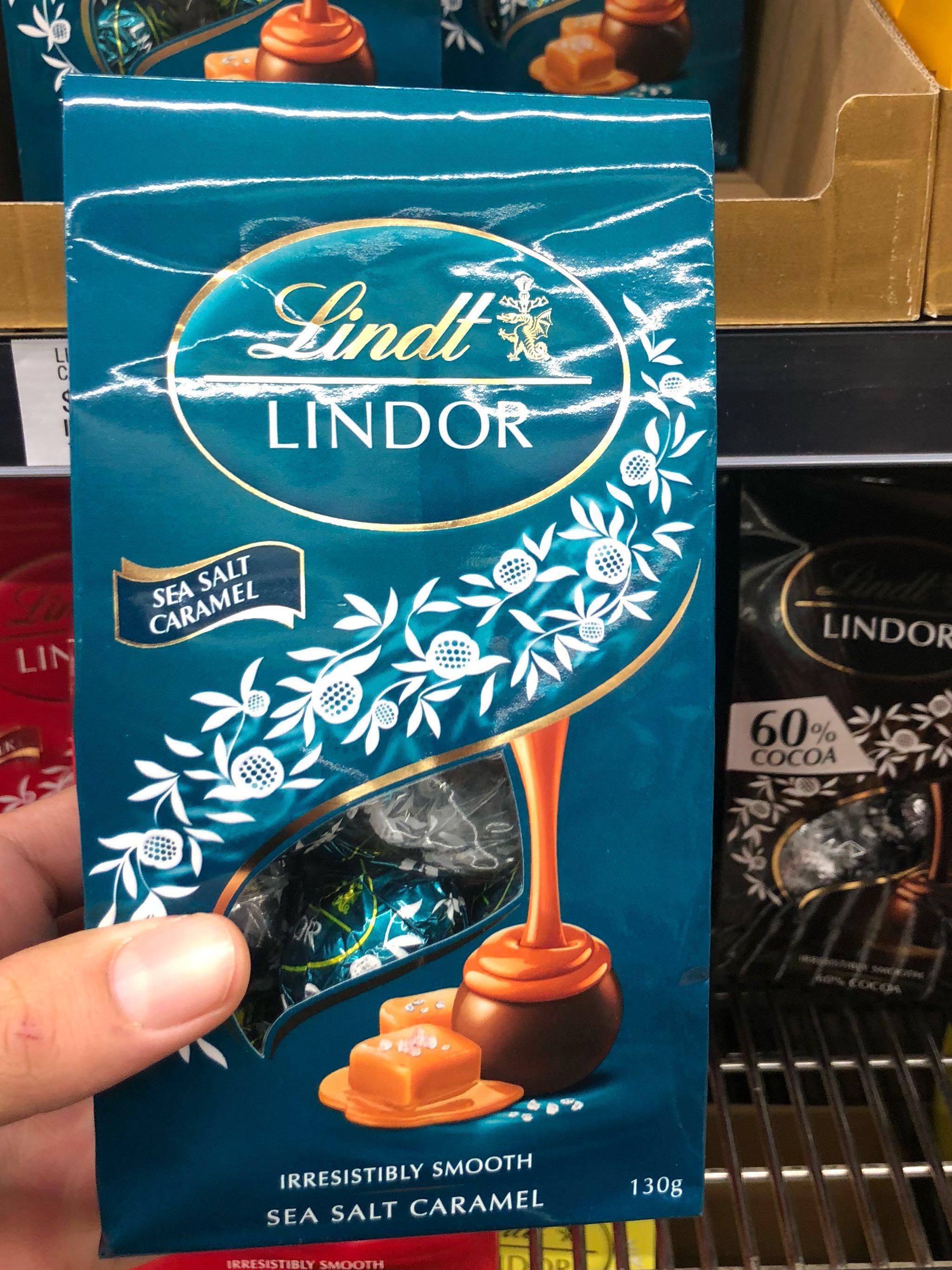 Pre Order Aussie Lindt Lindor Sea Salt Caramel Chocolate Food Drinks Packaged Snacks On Carousell