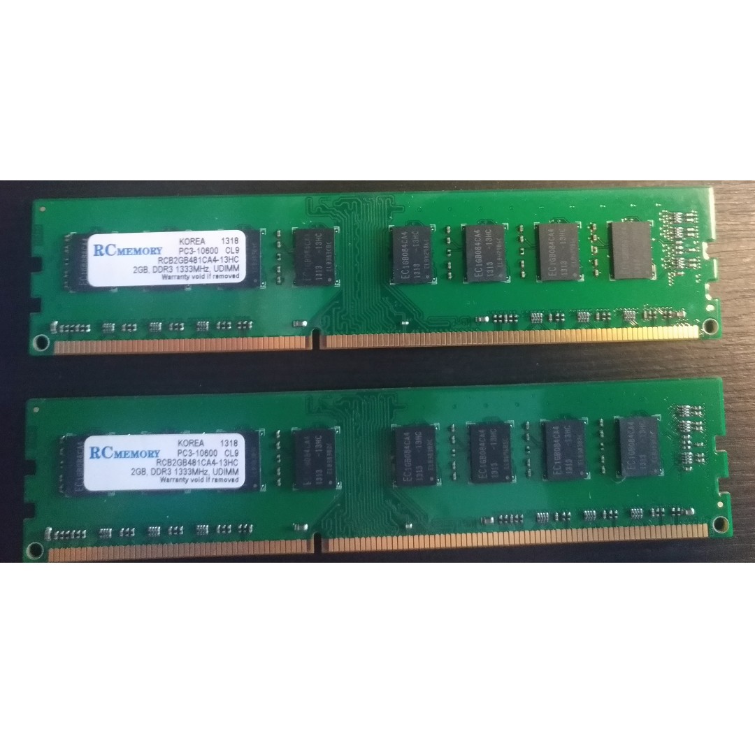 RC MEMORY (KOREA) 4GB (2x2GB) 1333MHZ DDR3 RAM for Desktop, Electronics ...