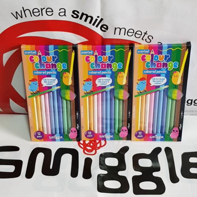 Smiggle Scented Color Change Coloured Pencil 12pack, Hobbies ...
