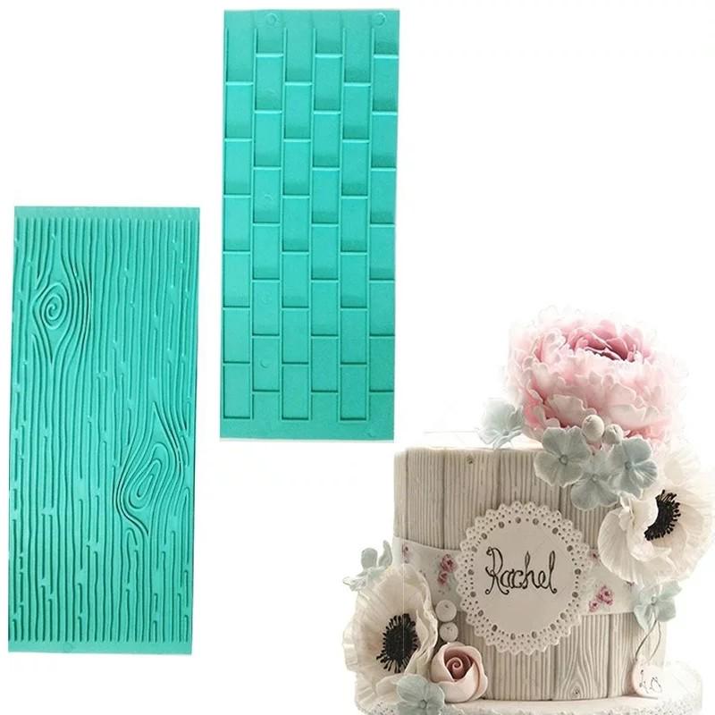 2pcs Set Texture Silicone Mold Of Tree Bark Brick Wall Silicone