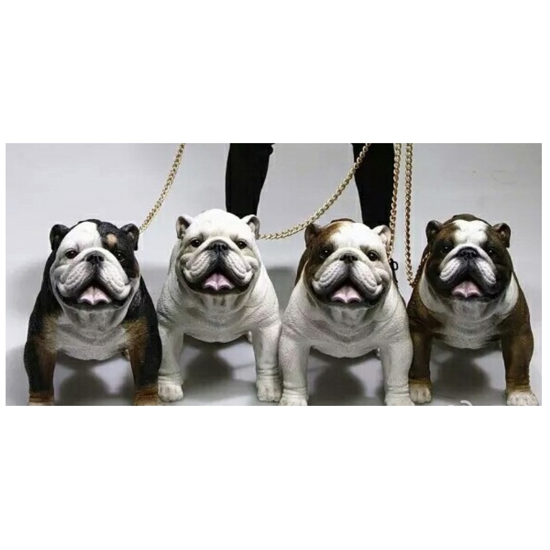 全新*3種顏色*散買】1:6 極細緻手辦級手工老虎狗犬模型公仔Bulldog Dog Animal Figure 動物家居汽車擺設牛頭英國鬥牛犬,  興趣及遊戲, 玩具& 遊戲類-
