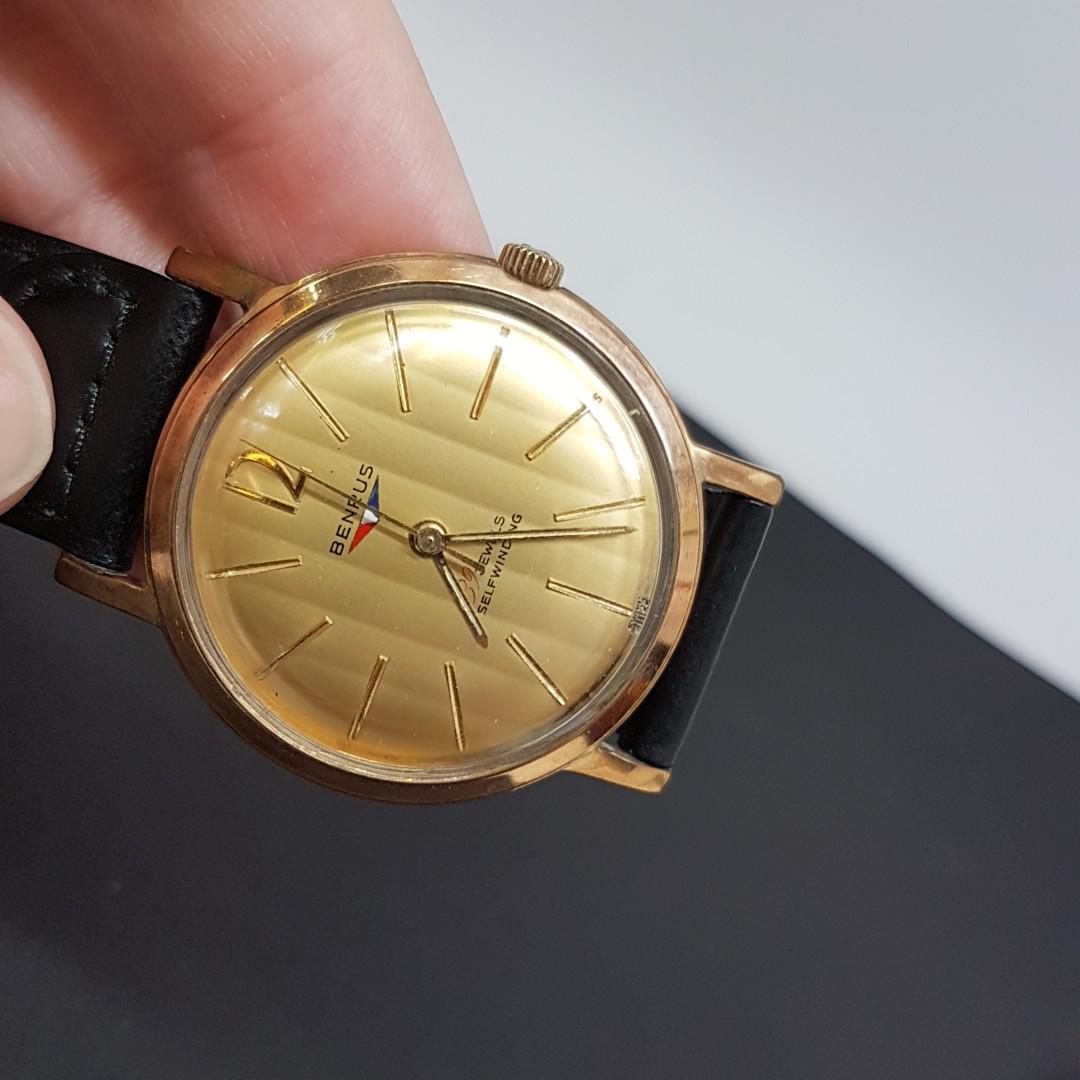 Benrus 20 clearance micron gold watch