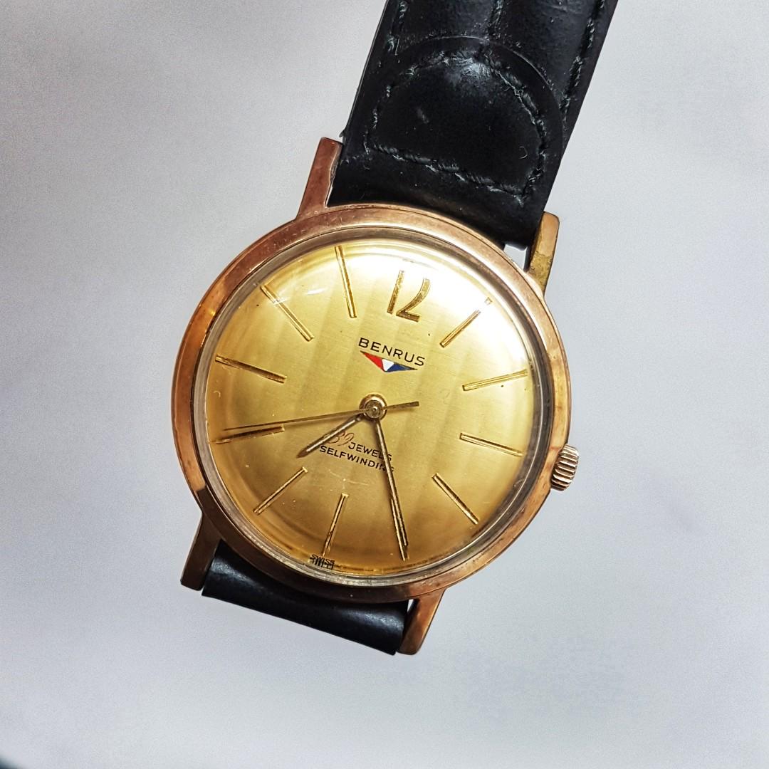 Benrus 20 Micron Gold 7001 Series Winding Vintage Watch Luxury