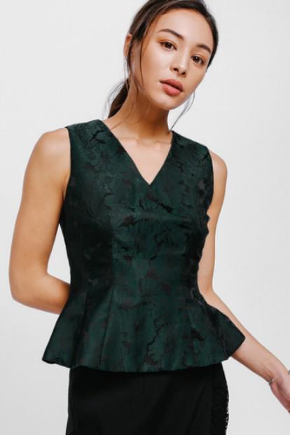 brocade peplum top