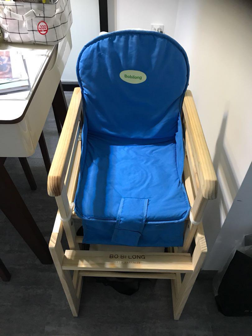 Bobilong solid wood high chair dining table, Babies & Kids, Nursing