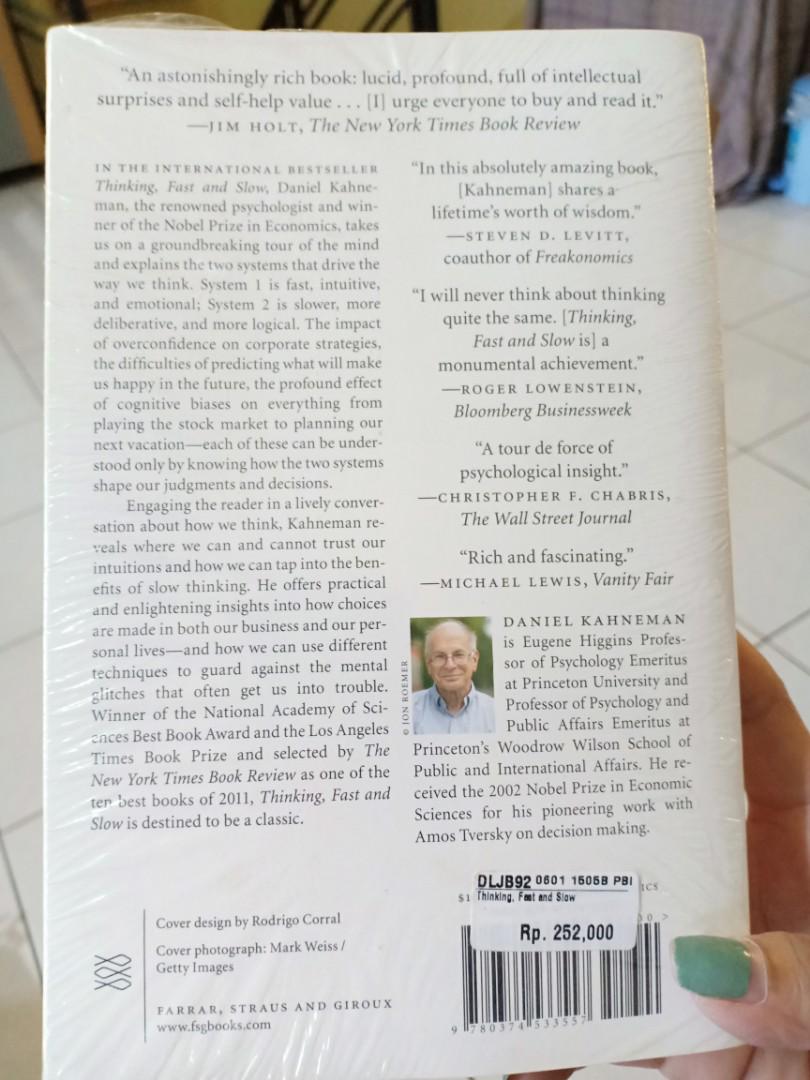 Book-Thinking Fast and Slow (Daniel Kahneman), Buku & Alat Tulis, Buku ...