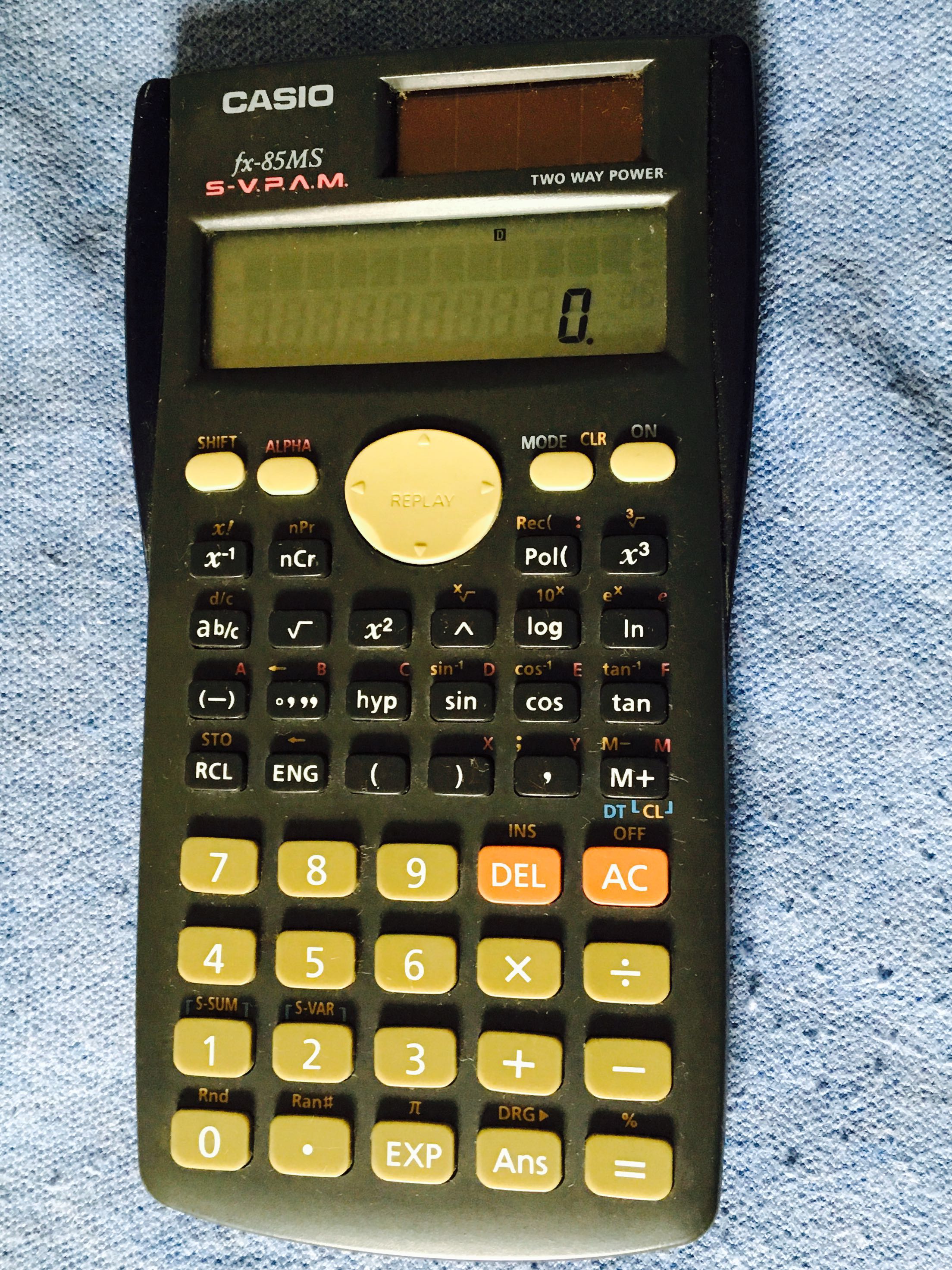 Casio Fx 85ms Scientific Calculator Solar And Battery Power W New Battery - 