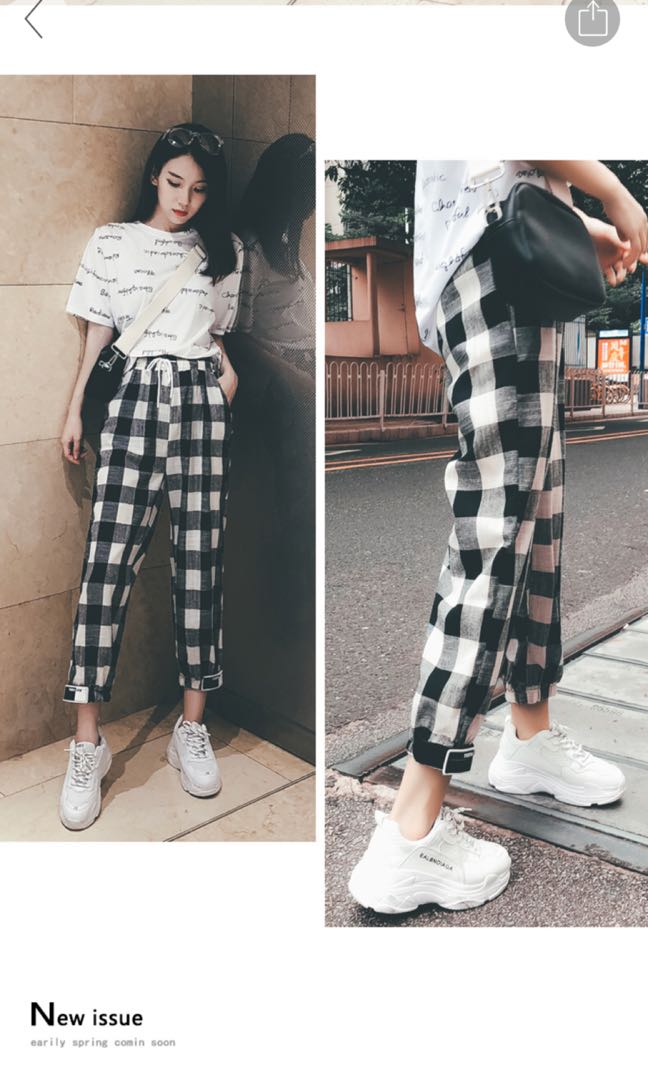 pants checkered style