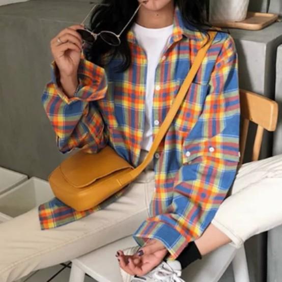 Colorful Rainbow Checkered Plaid Tartan Jacket