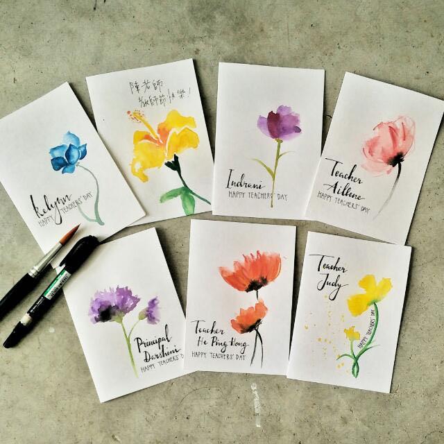 Customized Birthday Wedding Graduation Baby Shower Congratulations Watercolour Brushlettering Calligraphy Cards Design Craft Art Prints On Carousell