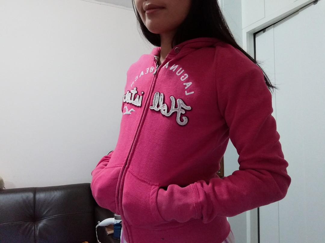 hollister hoodie pink