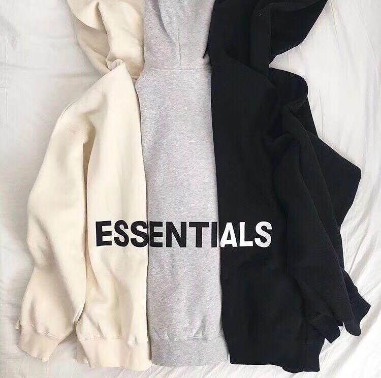 fear of god essentials hoodie grey