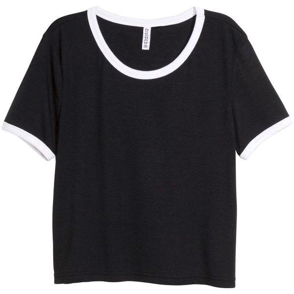 H\u0026M black ringer tee, Women's Fashion 
