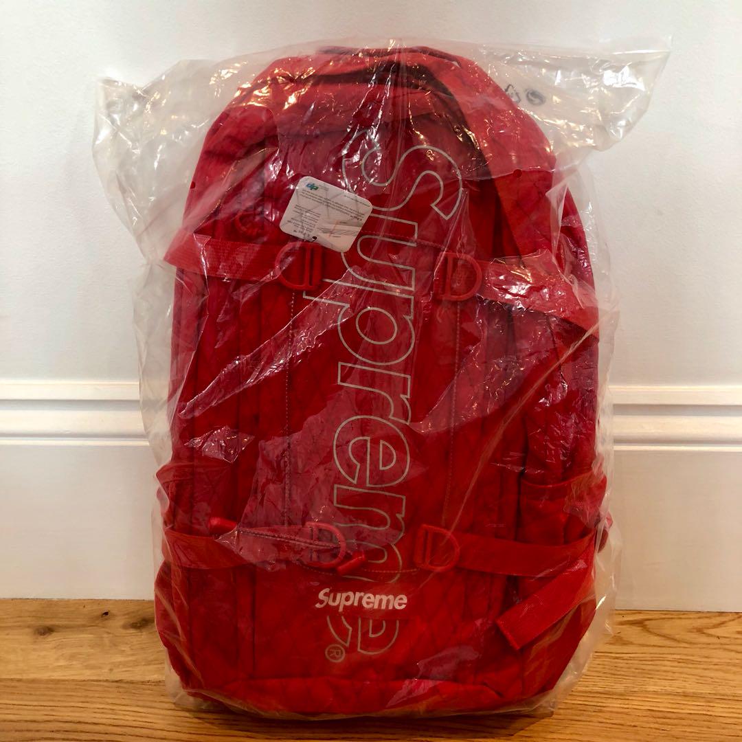 Instock Supreme FW18 Backpack Red Men s Fashion Bags Backpacks on Carousell