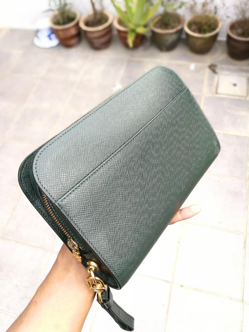 Louis Vuitton M30182 Ardoise/ Green Taiga Leather Pochette Baikal Clutch Bag,  Luxury, Bags & Wallets on Carousell