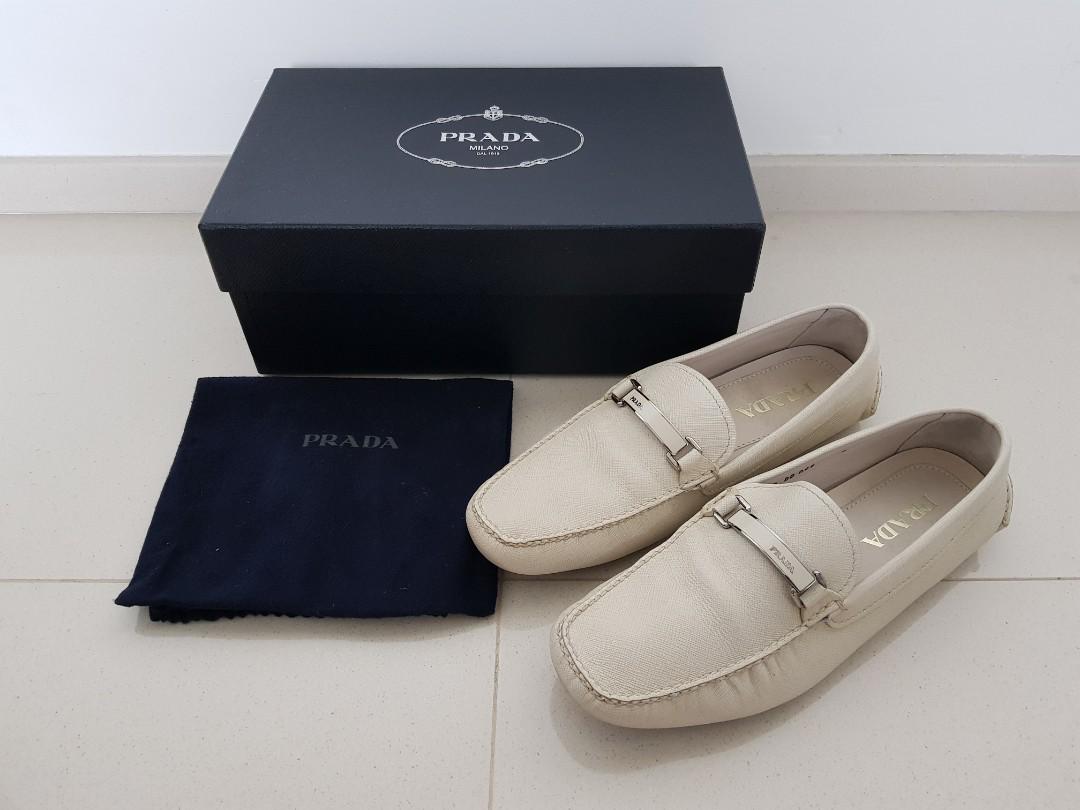 Made In Italy Prada Loafers Leather Shoes Size 9 Bought In Paris
