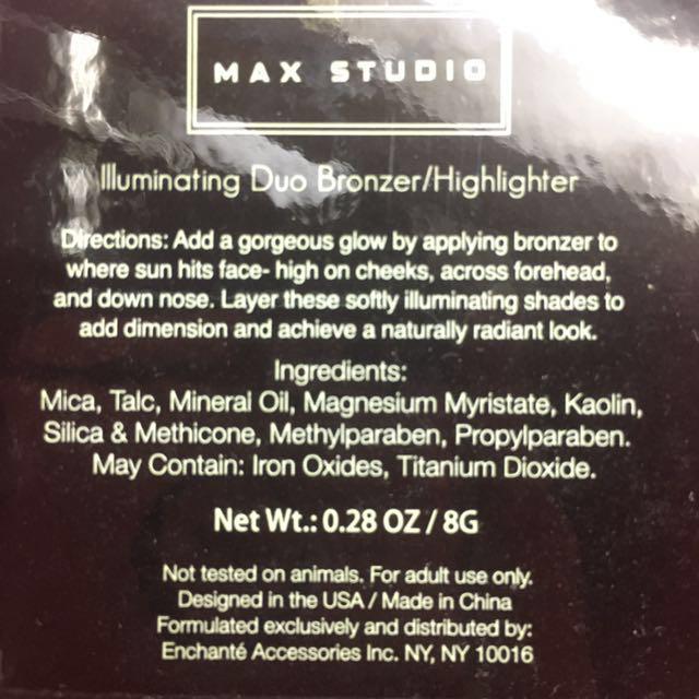 Max Studio Illuminating Duo Bronzer & Highlighter (Category: Makeup) located in Pasig City. Submitted by fabfabfinds (Listing ID 128583449, Image 3). Description: Purchased from USA Never used! RFS: Too much makeup 🙈 #makeuptrade.