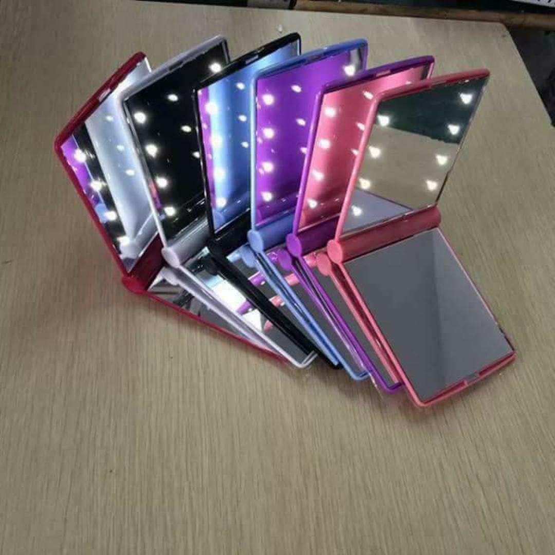 Mini Led Vanity Mirror (Category: Makeup) located in Manila. Submitted by secondchanceplease (Listing ID 186209141, Image 1). Description: Colors: Blue, White, Pink, Light Pink, Purple Product specification: 10.5cm * 7.9cm * 1.5cm Weight: 150 g Use this folding pocket mirror as an ideal make-up accessory. Its unique design includes 8 built-in LED lights Having a slim design allows for easy storage in your pocket, purse, or wherever you choose.