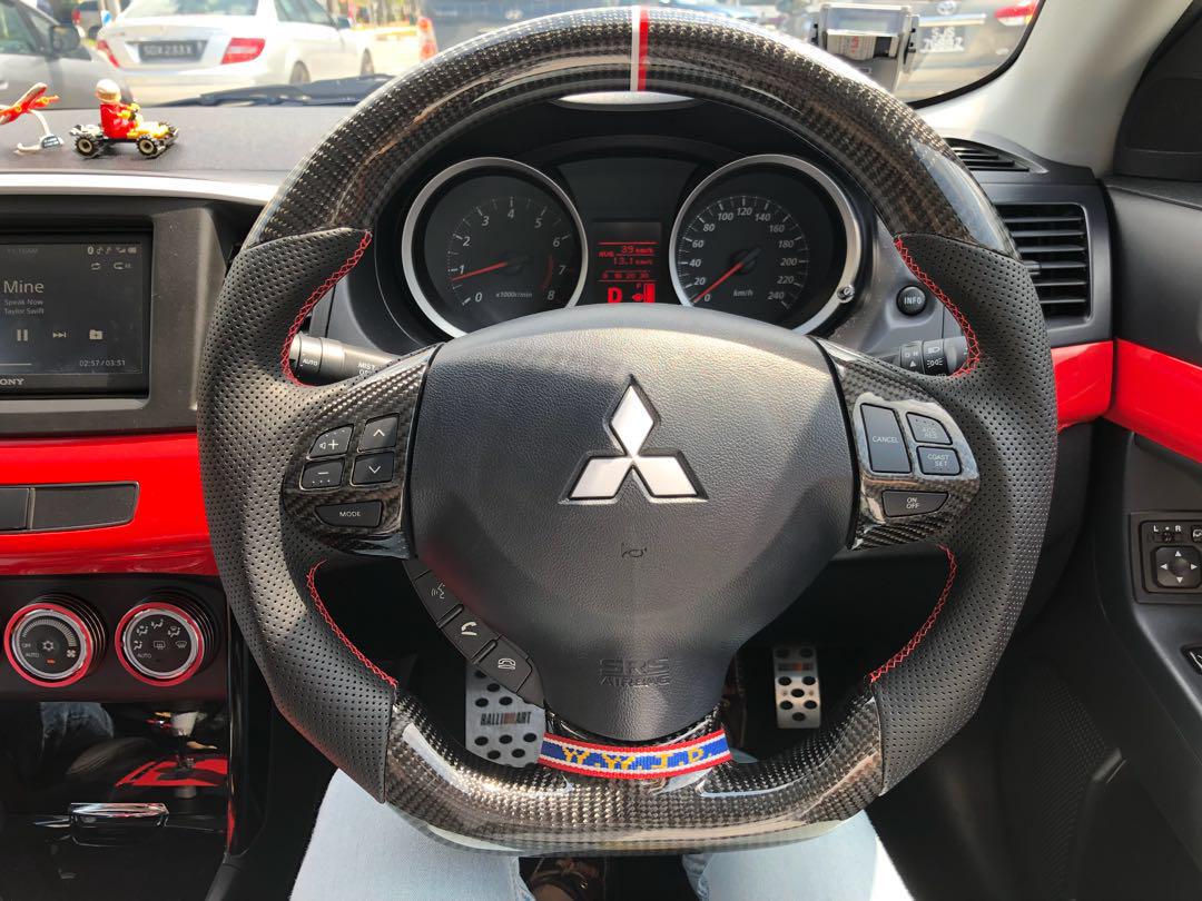 Lancer carbon fiber steering wheel sale