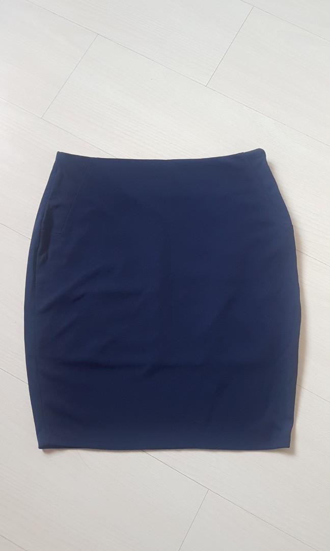 Navy blue A Line skirt, Women's Fashion
