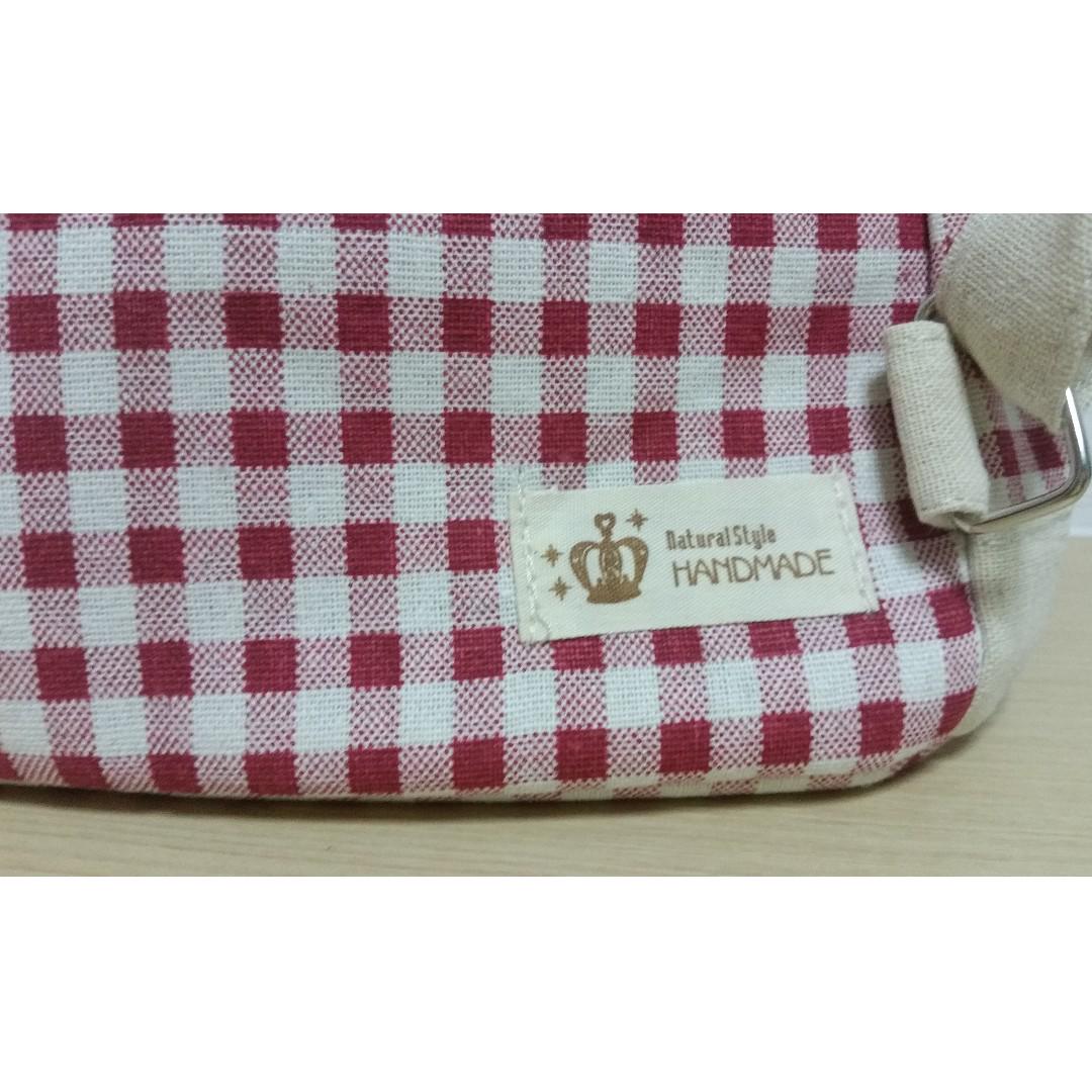 Red Checker Fabric Backpack, Women's Fashion, Bags & Wallets, Backpacks ...