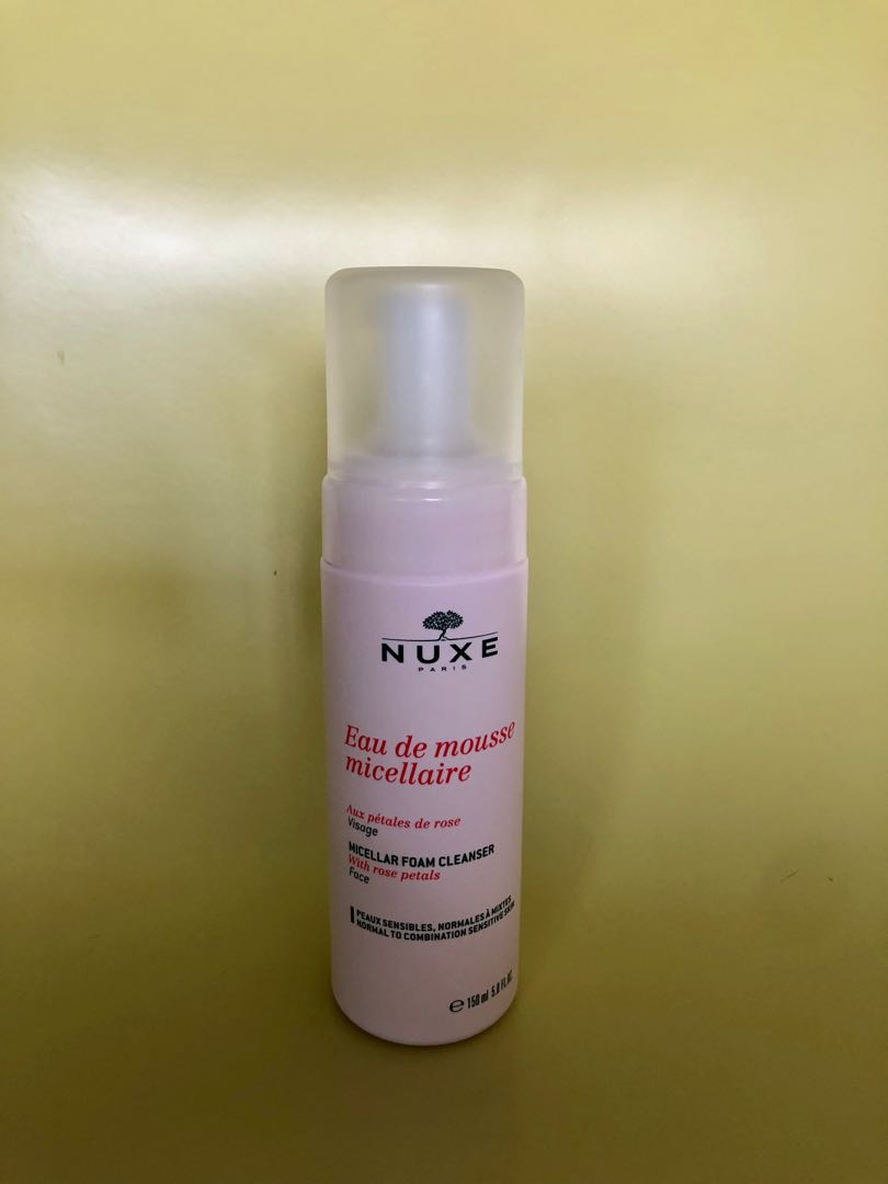 nuxe micellar foam cleanser with rose petals