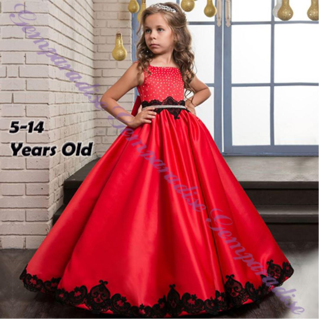 Red gown dress for girl discount