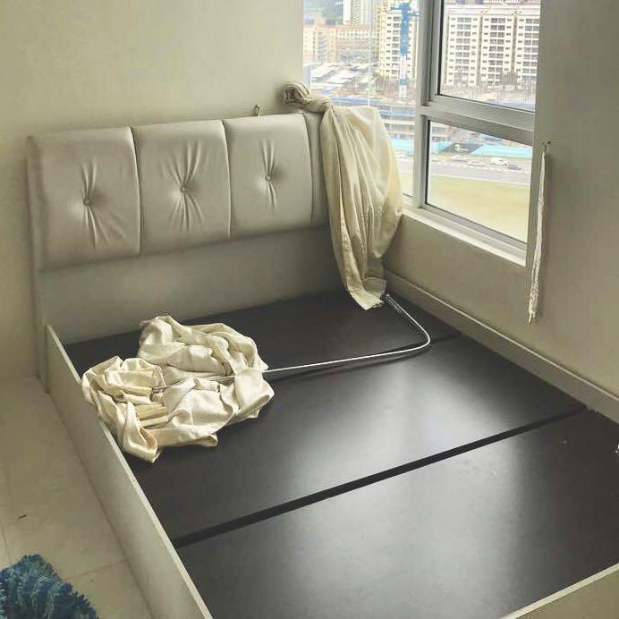 Queen size bed frame in Penang, Furniture & Home Living, Furniture, Bed