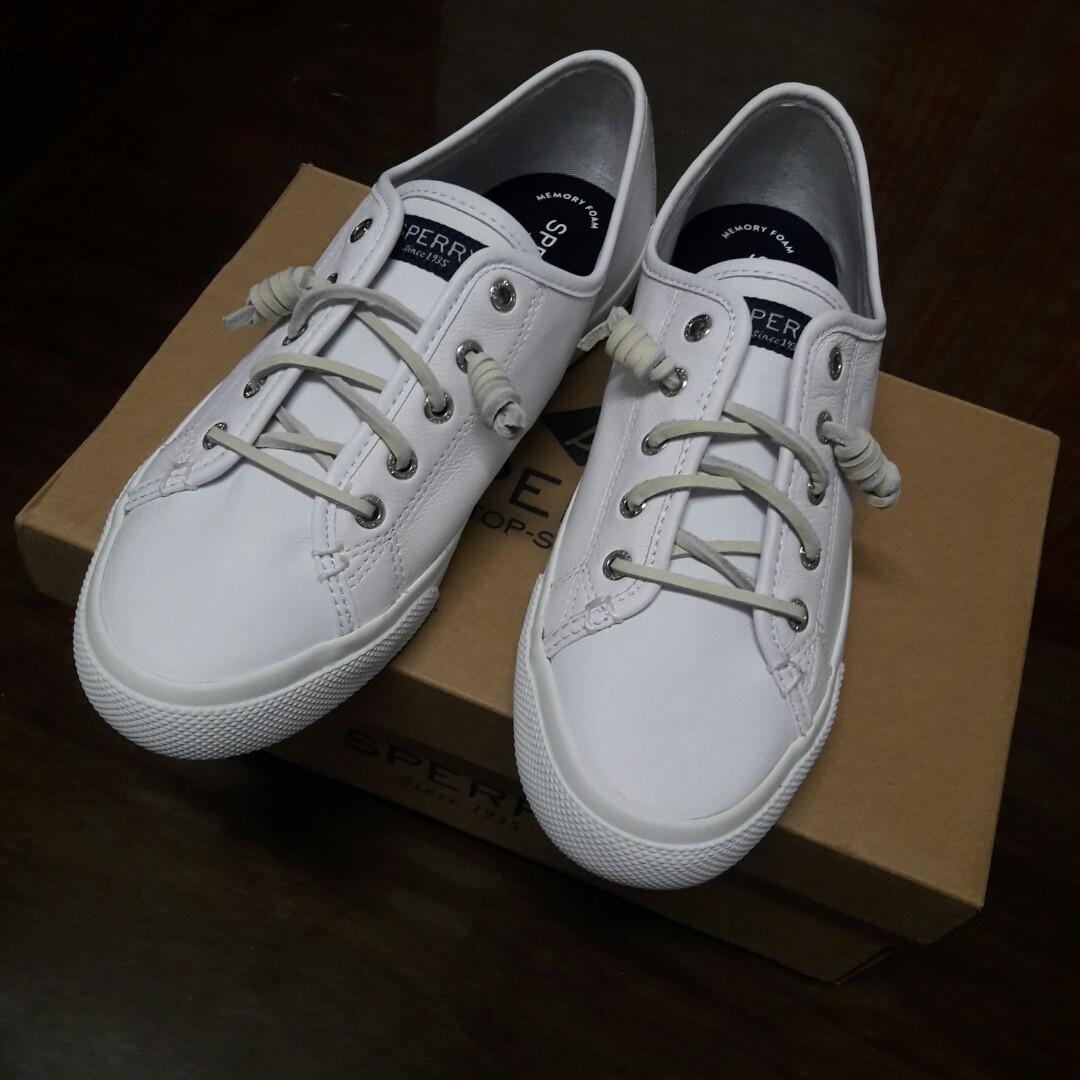 sperry seacoast white leather