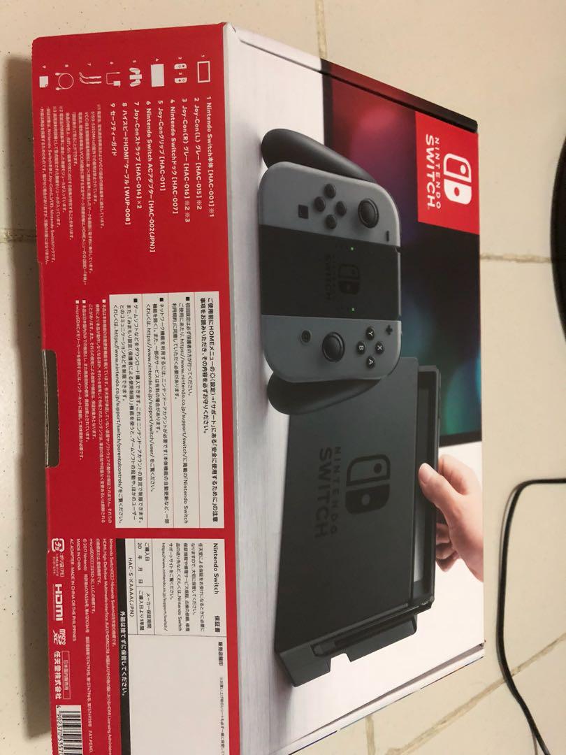 Nintendo Switch Console With Gray Joy-Con (Old Model)
