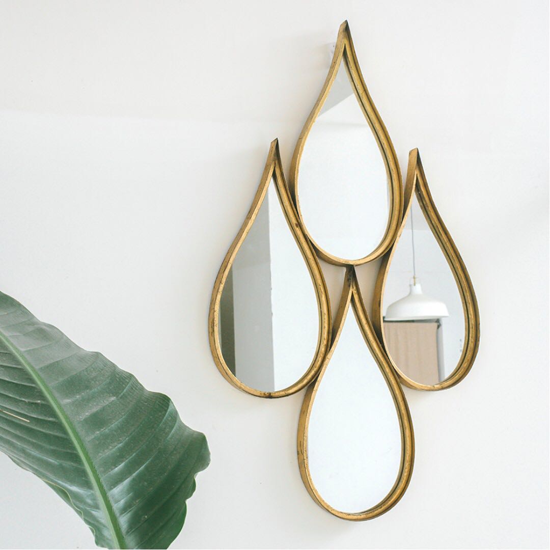 Tear Drop Mirror, Furniture, Home Decor on Carousell