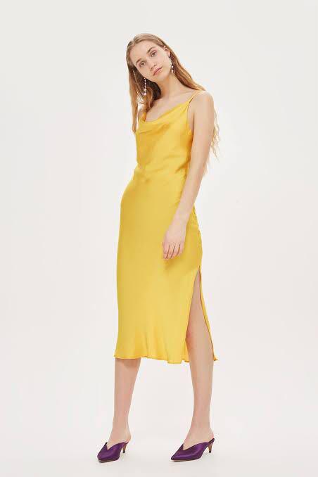 Topshop yellow silk dress Women s Fashion Tops Blouses on Carousell