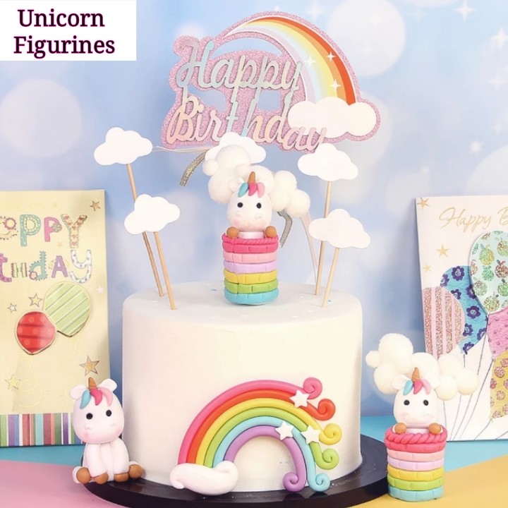 Unicorn 3 4 Figurines Cake Topper Design Craft Others On