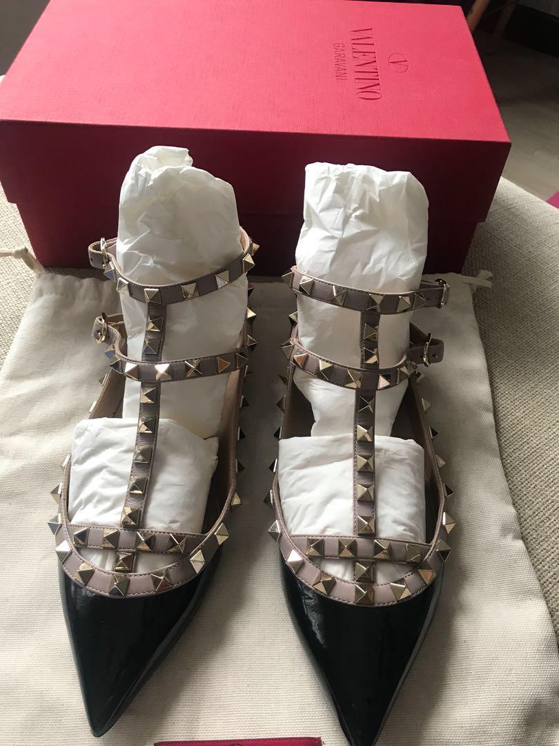 rockstud ballerina flat valentino garavani
