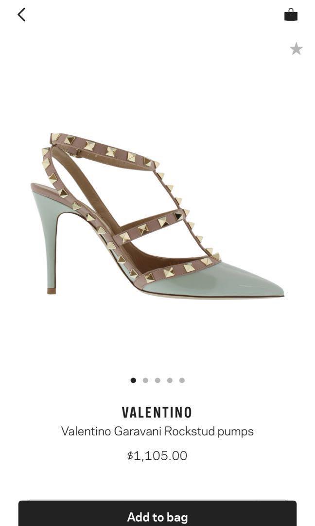 VALENTINO ROCKSTUD COLOR MINT GREEN PINK PUMPS, Women's Fashion, Footwear, Heels on Carousell