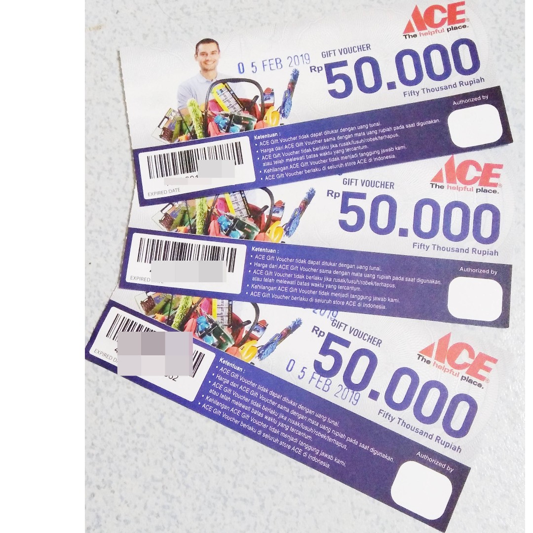 Voucher Ace Hardware 150rb Vocher Belanja Tiket Voucher Kartu Hadiah Voucher Di Carousell