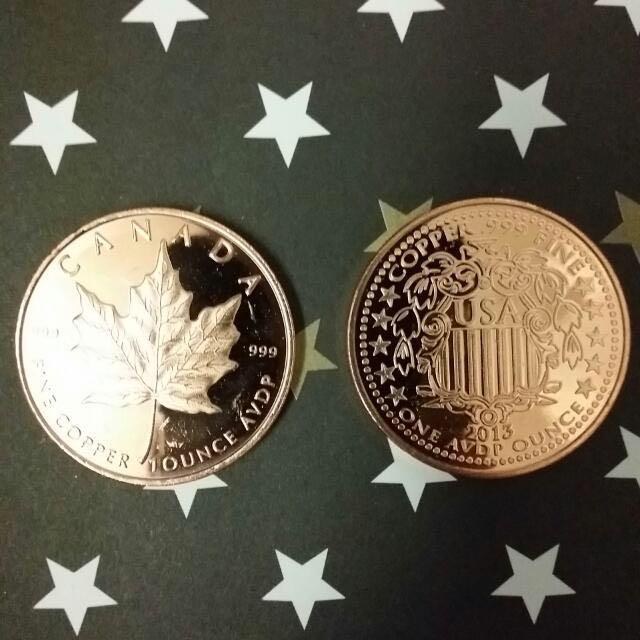 United StatesCanadian Maple Leaf1 oz AVDP .999 Fine Cu Copper Round Details about   U.S 