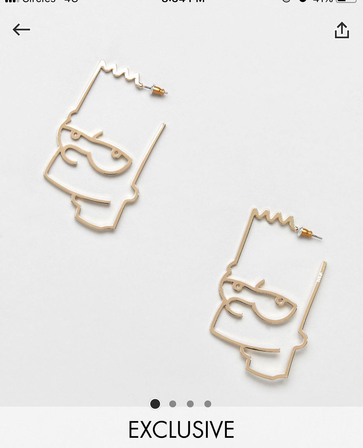 ASOS x simpsons bart earrings Luxury Accessories on Carousell