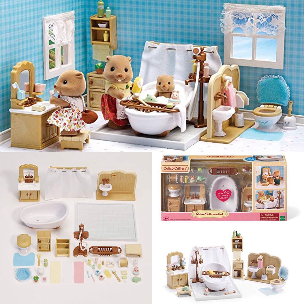 calico critters deluxe bathroom set